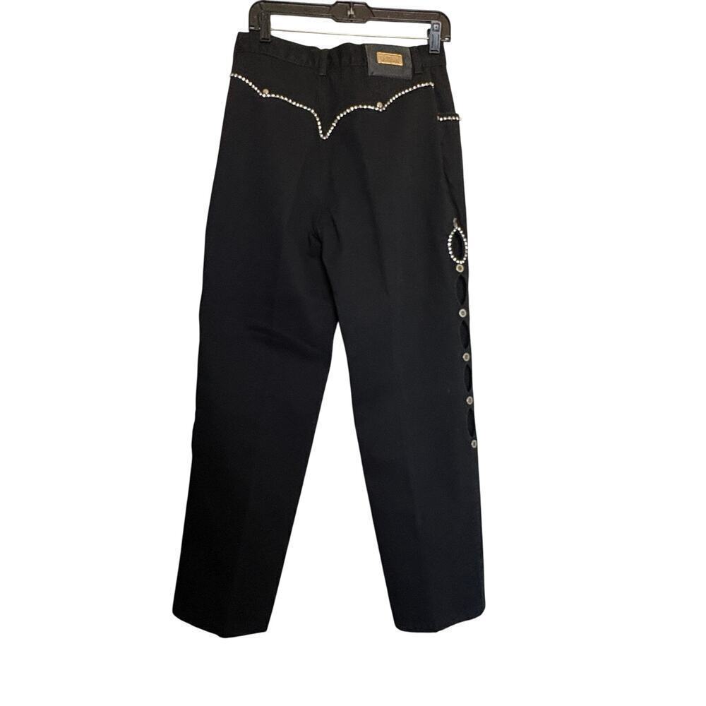 Vintage Lawman Jeans Womens 13 Black Western Rhinestone Glam Rodeo Pants Y2K